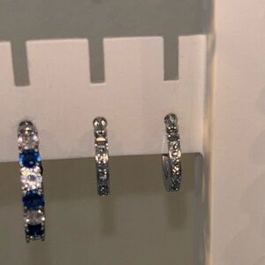 small silver sparkly hoop earrings